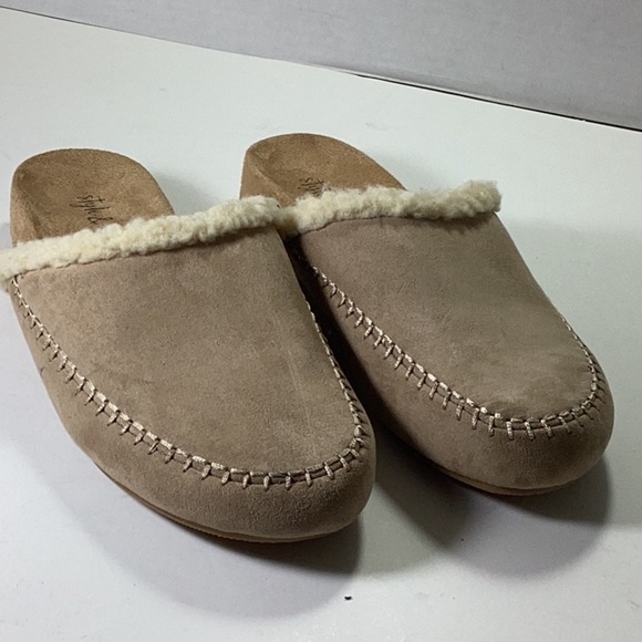 Brooklynn Womens Faux Fur Lined Moc Toe Slide Slippers. Note No Box - Picture 2 of 6